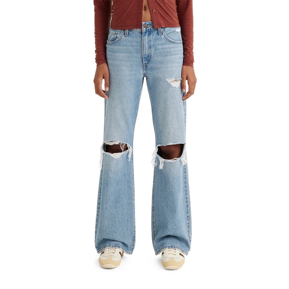 Levi’s Baggy Bootcut Light Blue Distressed Jeans